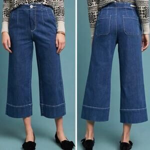 Anthropologie Blue Wide Leg Jeans